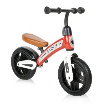Bicicleta de echilibru Lorelli Scout Air, roti cu camera si cauciuc, de la 2 ani pana la 4 ani, sa reglabila, Rosu