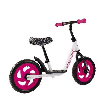 Bicicleta fara pedale Malipen Massimo alb-roz 12 inch, roti Eva, sa reglabila din piele ecologica, ghidon reglabil, greutate admisa 30 kg Bicicleta fara pedale Malipen Massimo alb-roz 12 inch, roti Eva, sa reglabila din piele ecologica, ghidon reglabil, greutate admisa 30 kg