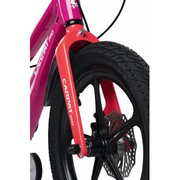 Bicicleta pentru copii Carpat PRO C16144B 16 inch FucsiaRoz 4-6 ani Cadru aluminiu cu Suspensie, Frane mecanice disc, Aparatoare lant, Janta Magneziu, Aparatori noroi fataspate, Sonerie Bicicleta pentru copii Carpat PRO C16144B 16 inch FucsiaRoz 4-6 ani Cadru aluminiu cu Suspensie, Frane mecanice disc, Aparatoare lant, Janta Magneziu, Aparatori noroi fataspate, Sonerie