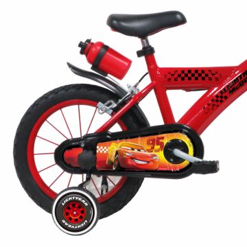 Bicicleta pentru copii Denver Disney Cars 14 inch, frana de mana pe ambele roti, claxon, sticla de apa, aparatoare noroi fata si spate, spite metalice, roti gonflabile Bicicleta pentru copii Denver Disney Cars 14 inch, frana de mana pe ambele roti, claxon, sticla de apa, aparatoare noroi fata si spate, spite metalice, roti gonflabile