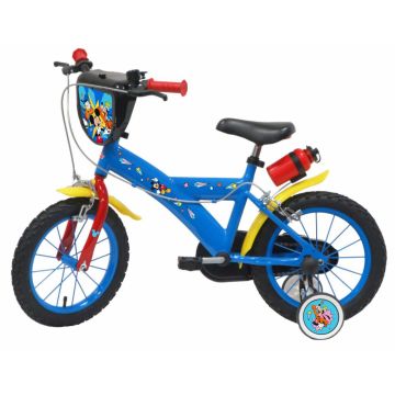 Bicicleta pentru copii Denver Mickey Mouse Albastra 14 inch, frana de mana pe ambele roti, claxon, sticla de apa, aparatoare noroi fata si spate, spite metalice, roti gonflabile Bicicleta pentru copii Denver Mickey Mouse Albastra 14 inch, frana de mana pe ambele roti, claxon, sticla de apa, aparatoare noroi fata si spate, spite metalice, roti gonflabile