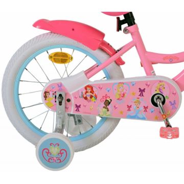 Bicicleta pentru copii EL Disney Princess 16 inch, frana de mana pe roata din fata, scaun si ghidon reglabil, spite metalice, roti gonflabile, stopuri reflectorizante Bicicleta pentru copii EL Disney Princess 16 inch, frana de mana pe roata din fata, scaun si ghidon reglabil, spite metalice, roti gonflabile, stopuri reflectorizante