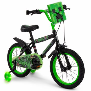 Bicicleta pentru copii Huffy Minecraft Black 16 inch cu roti ajutatoare luminoase Bicicleta pentru copii Huffy Minecraft Black 16 inch cu roti ajutatoare luminoase