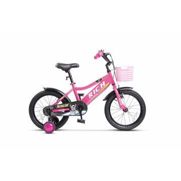 Bicicleta pentru copii Rich Bike R1405A RozAlb, roti 14 inch, frana fata V-Brake, frana spate tambur, roti ajutatoare, greutate utilizator 40 kg Bicicleta pentru copii Rich Bike R1405A RozAlb, roti 14 inch, frana fata V-Brake, frana spate tambur, roti ajutatoare, greutate utilizator 40 kg