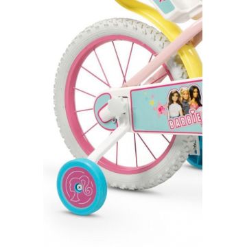 Bicicleta pentru copii Toimsa Barbie 16 inch cu roti ajutatoare, cos frontal si scaun pentru papusi Bicicleta pentru copii Toimsa Barbie 16 inch cu roti ajutatoare, cos frontal si scaun pentru papusi