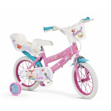 Bicicleta pentru copii Toimsa Fantasy Walk 14 inch cu roti ajutatoare, cos frontal si scaun pentru papusi Bicicleta pentru copii Toimsa Fantasy Walk 14 inch cu roti ajutatoare, cos frontal si scaun pentru papusi