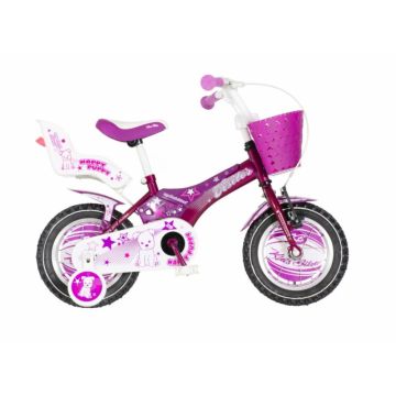 Bicicleta pentru copii Visitor Happy Puppy, roti 12 inch, v-brake, cadru otel 9 inch, cos si scaun papusi Bicicleta pentru copii Visitor Happy Puppy, roti 12 inch, v-brake, cadru otel 9 inch, cos si scaun papusi