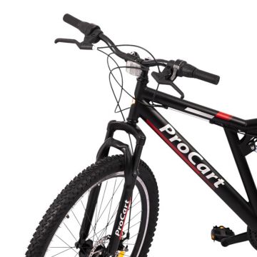 Bicicleta Procart MTB Rosu full suspension, 26 inch, 21 viteze, sistem de franare pe disc, cadru otel Bicicleta Procart MTB Rosu full suspension, 26 inch, 21 viteze, sistem de franare pe disc, cadru otel