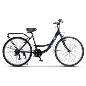Bicicleta Rich R2632A City Classic, Echipare Linie Carpat, 21 Viteze, Roti 26 Inch, Frane V-Brake, Albastru