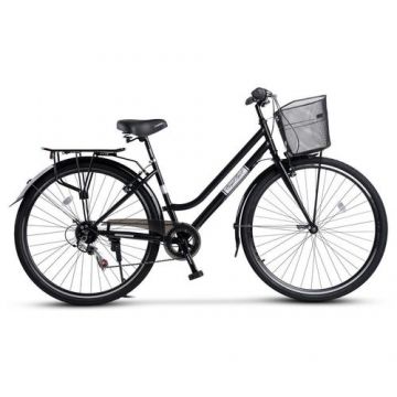 Bicicleta Trekking Carpat Altay C28262G, Roti 28inch, Echipare Shimano, 7 Viteze, Maneta Rotativa, Cos fata, Negru/Gri