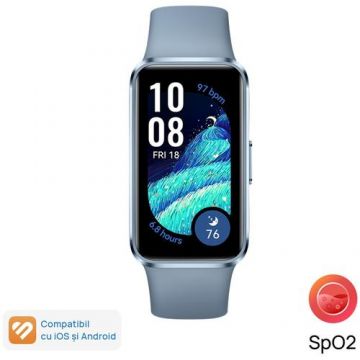 Bratara fitness HUAWEI Band 10, Android /iOS, carcasa aluminiu, bratara Fluoroelastomer, ecran AMOLED 1.47inch,  Rezistenta la apa 5 ATM (Albastru) Bratara fitness HUAWEI Band 10, Android /iOS, carcasa aluminiu, bratara Fluoroelastomer, ecran AMOLED 1.47inch,  Rezistenta la apa 5 ATM (Albastru)