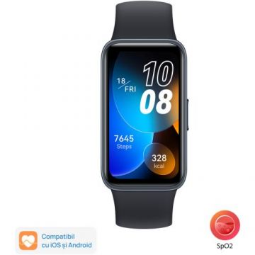 Bratara fitness Huawei Band 8, Bluetooth (Negru) Bratara fitness Huawei Band 8, Bluetooth (Negru)