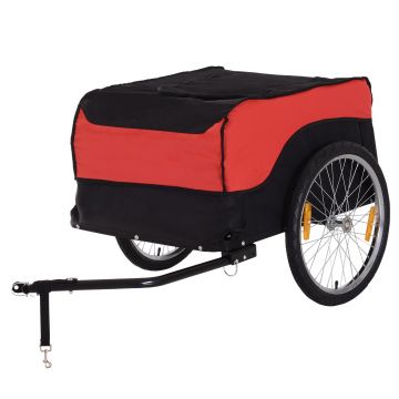 HOMCOM 65 × 61 × 39 cm Carucior pentru bicicletă - Remorcă pentru bicicletă Roșu/Nero | Aosom Romania