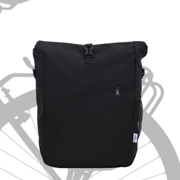vidaXL Geanta de bicicletă pentru suport de bicicletă 25 L Negru 33x16x48 cm