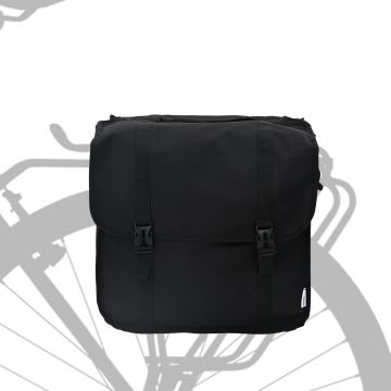 vidaXL Geantă dublă de bicicletă 48 L Negru