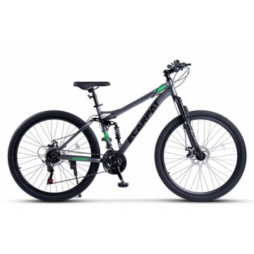 Bicicleta MTB Full-Suspension E-Carpat E2460A GriNegruVerde, roti 24 inch, inaltime utilizator 130-150 cm, greutate suportata 100 kg Bicicleta MTB Full-Suspension E-Carpat E2460A GriNegruVerde, roti 24 inch, inaltime utilizator 130-150 cm, greutate suportata 100 kg