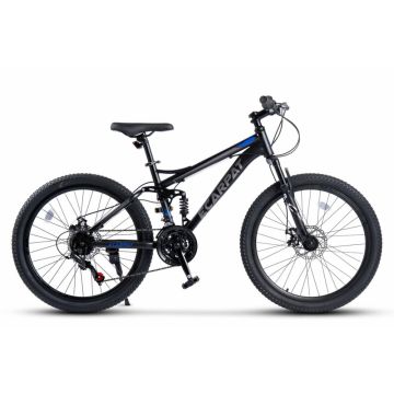 Bicicleta MTB Full-Suspension E-Carpat E2460A NegruGriAlbastru, roti 24 inch, inaltime utilizator 130-150 cm, greutate suportata 100 kg Bicicleta MTB Full-Suspension E-Carpat E2460A NegruGriAlbastru, roti 24 inch, inaltime utilizator 130-150 cm, greutate suportata 100 kg