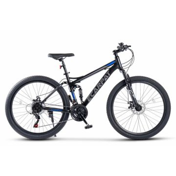 Bicicleta MTB Full-Suspension E-Carpat E2660A NegruGriAlbastru, 26 inch, 150-165 cm inch, greutate suportata 100 kg Bicicleta MTB Full-Suspension E-Carpat E2660A NegruGriAlbastru, 26 inch, 150-165 cm inch, greutate suportata 100 kg