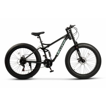Bicicleta MTB-Full Suspension FAT BIKE Velors Duro 2.6 V26309D NegruTurcoaz, roti 26 inch, inaltime utilizator 150-195 cm, greutate suportata 150 kg Bicicleta MTB-Full Suspension FAT BIKE Velors Duro 2.6 V26309D NegruTurcoaz, roti 26 inch, inaltime utilizator 150-195 cm, greutate suportata 150 kg