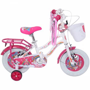 Bicicleta pentru copii Belderia Dora Alb 2-4 ani, roti 12 inch, roti ajutatoare si frane V-Brake, cosulet si portbagaj Bicicleta pentru copii Belderia Dora Alb 2-4 ani, roti 12 inch, roti ajutatoare si frane V-Brake, cosulet si portbagaj