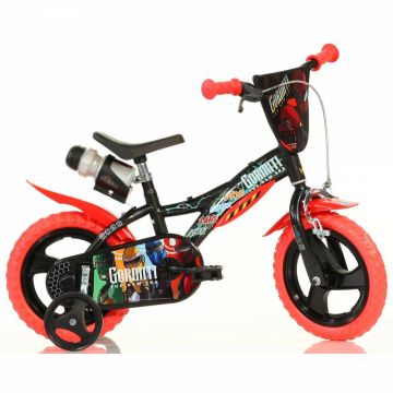 Bicicleta pentru copii Dino Bikes Gormiti 2-4 ani, roti 12 inch, roti ajutatoare, aparatori pentru lant si roti, bidon pentru apa Bicicleta pentru copii Dino Bikes Gormiti 2-4 ani, roti 12 inch, roti ajutatoare, aparatori pentru lant si roti, bidon pentru apa