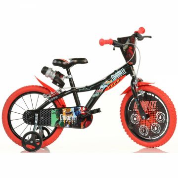 Bicicleta pentru copii Dino Bikes Gormiti 5-8 ani, roti 16 inch, roti ajutatoare, aparatori pentru lant si roti, bidon pentru apa Bicicleta pentru copii Dino Bikes Gormiti 5-8 ani, roti 16 inch, roti ajutatoare, aparatori pentru lant si roti, bidon pentru apa