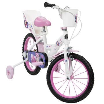 Bicicleta pentru copii Huffy Minnie 16 inch, cu roti ajutatoare si cosulet, frana de mana pe ambele roti, scaun si ghidon reglabile pe inaltime, scaun pentru papusa in spate, varsta 4-6 ani Bicicleta pentru copii Huffy Minnie 16 inch, cu roti ajutatoare si cosulet, frana de mana pe ambele roti, scaun si ghidon reglabile pe inaltime, scaun pentru papusa in spate, varsta 4-6 ani