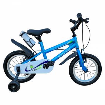 Bicicleta pentru copii KidsCare HappyBoy Albastra 14 inch cu roti ajutatoare, frane de mana, sticla inclusa, 3-6 ani Bicicleta pentru copii KidsCare HappyBoy Albastra 14 inch cu roti ajutatoare, frane de mana, sticla inclusa, 3-6 ani