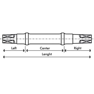Ax Pedalier Patrat Italia 70mm 32x56x30,5mm Ax Pedalier Patrat Italia 70mm 32x56x30,5mm