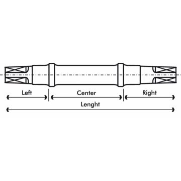 Ax Pedalier Patrat Italia 70mm 35x56x39mm Ax Pedalier Patrat Italia 70mm 35x56x39mm