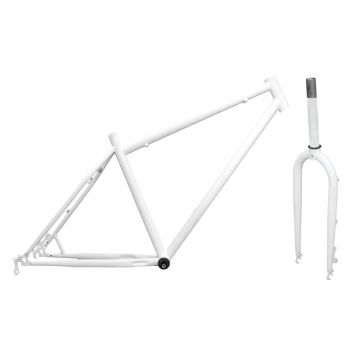 Kit Cadru+Furca Fat Bike Otel Alb Mat Kit Cadru+Furca Fat Bike Otel Alb Mat