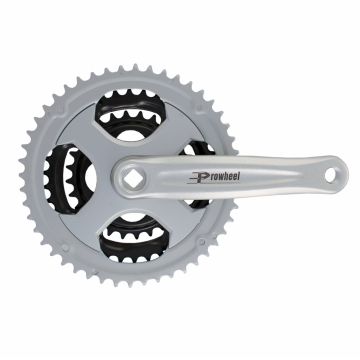 Pedalier Prowheel  28 38 48T Ax Patrat Alu 170mm Argintiu Pedalier Prowheel  28 38 48T Ax Patrat Alu 170mm Argintiu