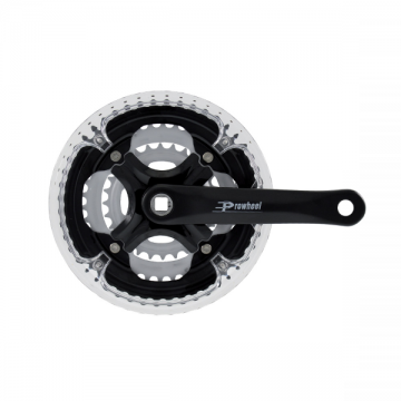 Pedalier Prowheel, 28 38 48T, ax patrat, aluminiu, 170mm, culoare negru Pedalier Prowheel, 28 38 48T, ax patrat, aluminiu, 170mm, culoare negru