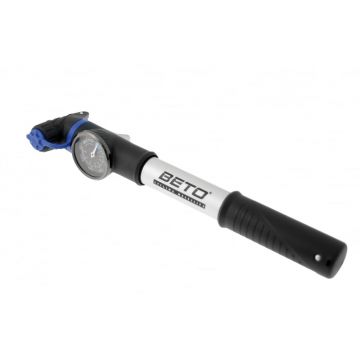 Pompa de mana, din aluminiu, cu manometru, lungime 24cm, valva AV,FV,DV Pompa de mana, din aluminiu, cu manometru, lungime 24cm, valva AV,FV,DV