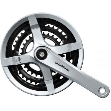 Angrenaj pedalier Shimano Tourney FC-TY501, 48X38X28T, brat 175mm, pentru 6 7 8 viteze pe spate, CG, suruburi de fixare, culoare argintiu, ambalat individual Angrenaj pedalier Shimano Tourney FC-TY501, 48X38X28T, brat 175mm, pentru 6 7 8 viteze pe spate, CG, suruburi de fixare, culoare argintiu, ambalat individual