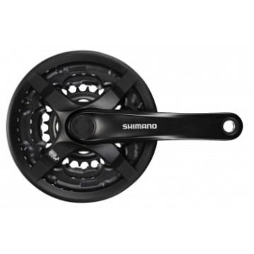 Angrenaj pedalier Shimano Tourney MTB 48X38X28T brat 170MM pentru 6 7 8 viteze pe spate suruburi de fixare negru Angrenaj pedalier Shimano Tourney MTB 48X38X28T brat 170MM pentru 6 7 8 viteze pe spate suruburi de fixare negru
