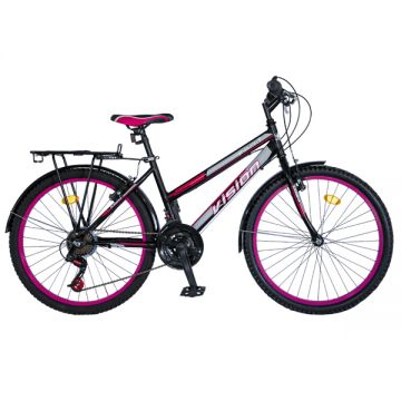 Bicicleta MTB Dame Vision Elegance Culoare Negru Roz Roata 24   Otel Bicicleta MTB Dame Vision Elegance Culoare Negru Roz Roata 24   Otel