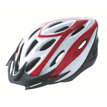 Casca Rider Alb Rosu Marime M (54-58cm) Casca Rider Alb Rosu Marime M (54-58cm)