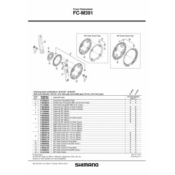 Foaie Shimano FC-M391 22T Neagra  Protector Pentru Lant Foaie Shimano FC-M391 22T Neagra  Protector Pentru Lant