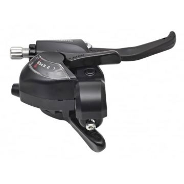 Maneta schimbator frana Shimano ST-EF41-6R, montaj dreapta, 6 viteze, cablu de schimbator 2050mm, 2 degete, pentru V-Brake, culoare negru Maneta schimbator frana Shimano ST-EF41-6R, montaj dreapta, 6 viteze, cablu de schimbator 2050mm, 2 degete, pentru V-Brake, culoare negru
