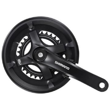 Angrenaj pedalier Shimano Tourney FC-TY501-2, 46X30T, brat 175mm, pentru 7 8 viteze, spate, culoare negru Angrenaj pedalier Shimano Tourney FC-TY501-2, 46X30T, brat 175mm, pentru 7 8 viteze, spate, culoare negru