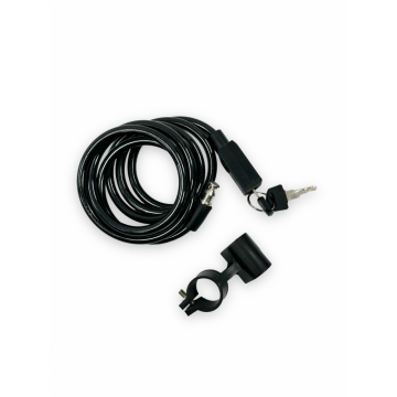 Antifurt cu cheie Jet 27101 spirala, 8x1500mm, cu suport montare Antifurt cu cheie Jet 27101 spirala, 8x1500mm, cu suport montare