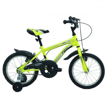 Bicicleta copii TEC Ares, culoare galben, roata 16  , din otel Bicicleta copii TEC Ares, culoare galben, roata 16  , din otel