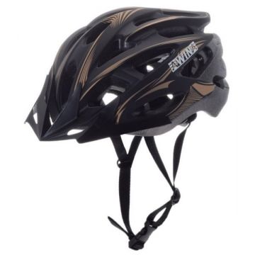 Casca ciclisti MTB Awina, marime L (58 cm-61 cm), culoare nergru auriu Casca ciclisti MTB Awina, marime L (58 cm-61 cm), culoare nergru auriu