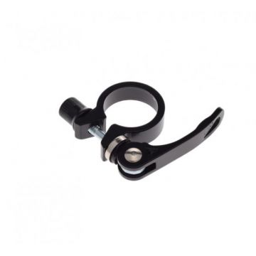 Colier tija sa, prindere rapida, 31.8mm, culoare negru, din aluminiu Colier tija sa, prindere rapida, 31.8mm, culoare negru, din aluminiu