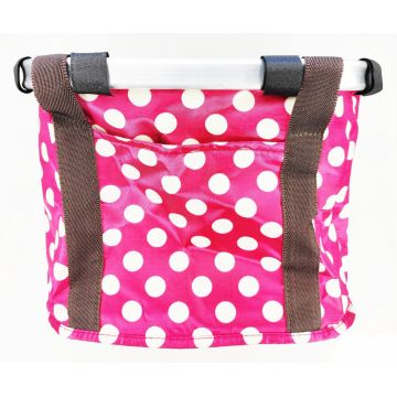 Cos fata biciclete tip geanta BL-F-007, prindere universala pe ghidon, culoare roz alb Cos fata biciclete tip geanta BL-F-007, prindere universala pe ghidon, culoare roz alb