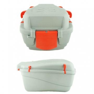 Cutie transport bagaje B116, prindere portbagaj, culoare gri portocaliu Cutie transport bagaje B116, prindere portbagaj, culoare gri portocaliu