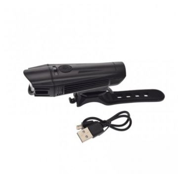 Lampa fata pentru biciclete, incaracare USB, forma rotunda Lampa fata pentru biciclete, incaracare USB, forma rotunda