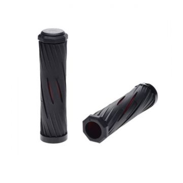 Mansoane bicicleta din cauciuc, 120mm, culoare negru rosu Mansoane bicicleta din cauciuc, 120mm, culoare negru rosu