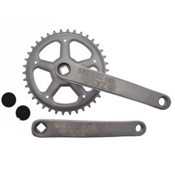 Pedalier biciclete din otel, lungime brat 170mm, 1 viteza, 38z, otel, ax patrat Pedalier biciclete din otel, lungime brat 170mm, 1 viteza, 38z, otel, ax patrat